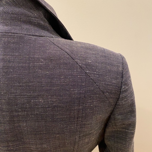 Ellen Tracy Womens 2 Pc Blue Wool Pant Suit w Tie Belt /  Size 2 - Picture 3 of 10